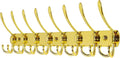 Dseap Coat Rack Wall Mount - 29.5” Long 8-Tri-Hooks Heavy Duty Coat Hanger Rail Wall Hooks for Hanging Coats Hats Clothing Clothes Purse Mudroom Entryway, Gold