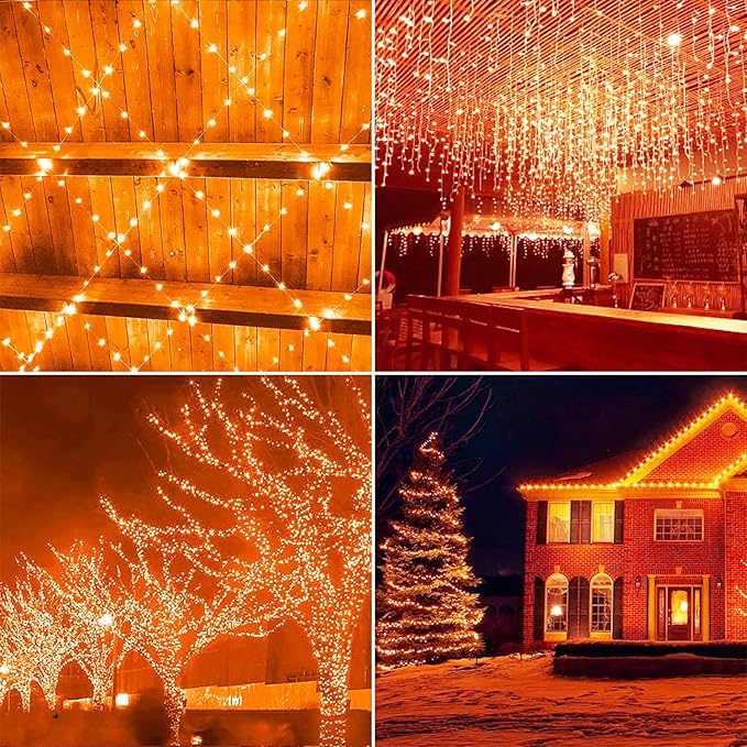 Battery Operated String Lights, 2 Pack With Remote Timer - 8 Modes Waterproof Lights for Bedroom, Garden, Party, Xmas Tree Indoor Outdoor Decorations (Orange, 36)