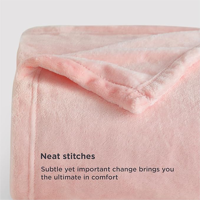 Bedsure Fleece Blanket Twin Blanket Pink - 300GSM Soft Lightweight Plush Cozy Twin XL Blankets for Bed, Sofa, Couch, Travel, Camping, 66 inch X 90 inch