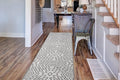 Custom Size Southwestern Style Runner Rug Mat for Wide Hallway Entryway Kitchen Laundry Room with Slip Resistant Latex Rubber Backing, Inca Grey, 31 inch X 6 feet