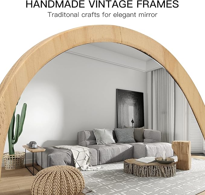 Geloo Vanity Makeup Table Mirror - Desk Mirrors 360 Adjustable Rotation,Wood Framed Small Standing Mirror for Bedroom,Tabletop,Office,Antique,Dresser,Countertop 11.8'' x 7.8''