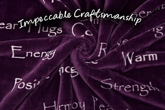 Chanasya Premium Healing Warm Hugs Caring Gift Blanket - for Positive Energy Love Support Comfort - Breast Cancer Chemo Get Well Purple Gift - Women Friend Mom Grandma (Twin) Aubergine