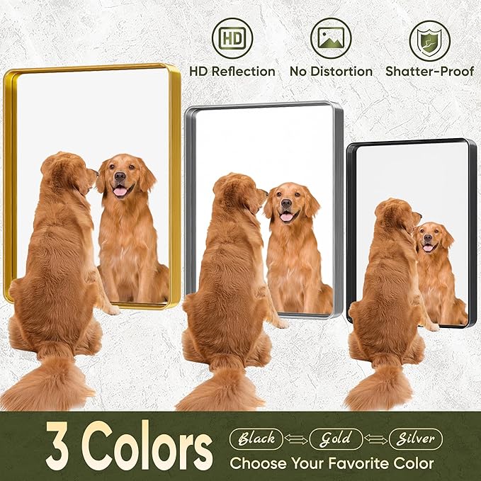 Suidia Bathroom Mirror, 72" x 32" Wall Mirror Metal Framed, Bathroom Vanity Mirror for Living Room Bedroom Bathroom Entryway, Black, Rounded Corner Style