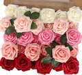 MACTING 30PCS Artificial Flower Roses Real Touch Fake Spring Flowers with Stem Foam Roses for DIY Wedding Bouquet Floral Arrangements Table Centerpieces Party Home Mothers Day Decor (Mix Color 3)