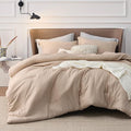 Bedsure King Size Comforter Set - Warm Sand King Comforter Set, Soft Bedding for All Seasons, Cationic Dyed Bedding Set, 3 Pieces, 1 Comforter (104"x90") and 2 Pillow Shams (20"x36"+2")