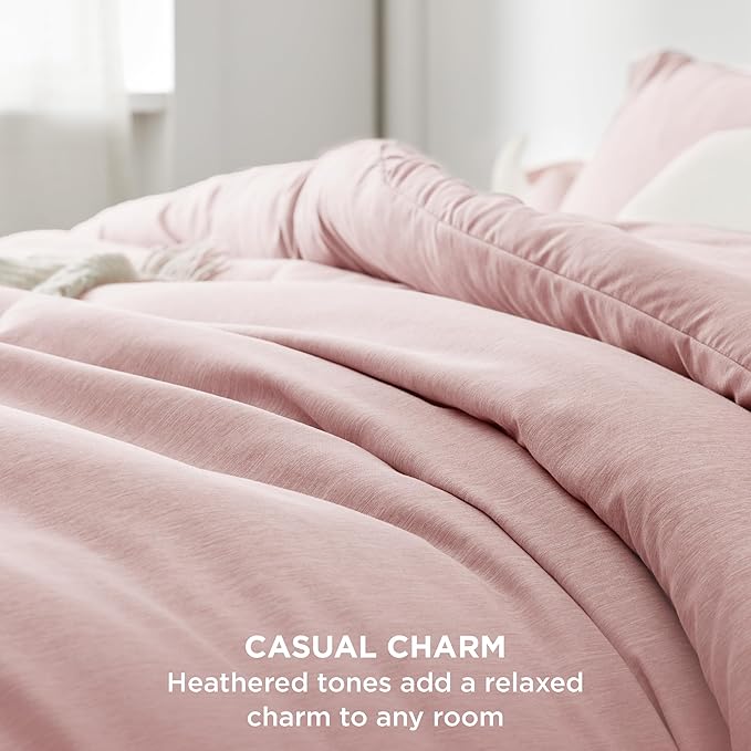 Bedsure Twin/Twin XL Comforter Set - Pink Soft Bedding for All Seasons, Cationic Dyed Bed Set, 2 Pieces, 1 Twin Size Comforter (68"x88") and 1 Pillow Sham (20"x26"+2")
