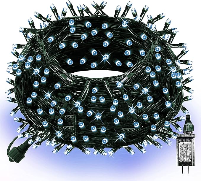 Dazzle Bright Christmas String Lights, 100 LED 33 FT Connectable Fairy Lights with 8 Modes, Waterproof Christmas Decorations for Indoor Outdoor Holiday Party Home Tree Decor (White)