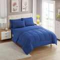 Sweet Home Collection 7 Piece Comforter Set Bag Solid Color All Season Soft Down Alternative Blanket & Luxurious Microfiber Bed Sheets, Royal Blue, Twin XL