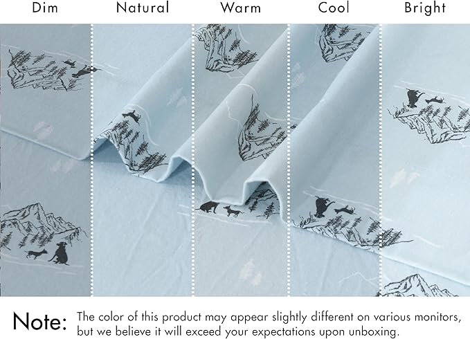 RUVANTI Flannel Sheets Twin Size - 100% Cotton Double Brushed Twin Sheets Set, Deep Pockets 16 Inches, All Seasons Breathable & Extra Soft Bed Sheets, Warm & Cozy, 3 Piece, Soul Dog