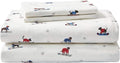 Eddie Bauer - Flannel Sheets Twin Size, Anti-Pilling & Wrinkle Resistant Cotton, Touchably Soft for All-Season Comfort - Bed Sheets with Matching Pillowcase & Fitted Sheet (Ski Patrol White)