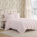 Laura Ashley - Flannel Sheets King Size, Anti-Pilling & Wrinkle Resistant Cotton, Touchably Soft for All-Season Comfort - Bed Sheets with Matching Pillowcases & Fitted Sheet (Antoinette Pink)