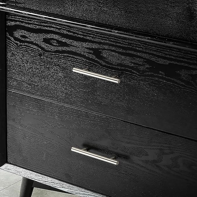 JOY DECOR 5 Pack 5 Inch Cabinet Pulls Kitchen Cabinet Handles with 3 Inch Hole Center Brushed Nickel Cabinet Hardware Stainless Steel Kitchen Drawer Pulls for Cabinets Cupboard, 76mm Hole Centers