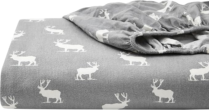 Eddie Bauer - King Sheets, Cotton Flannel Bedding Set, Brushed For Extra Softness, Cozy Home Decor (Elk Grove, King)