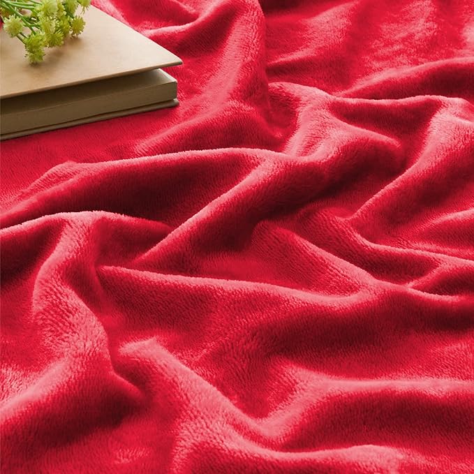 BEDELITE Fleece Blanket King Size Blankets for Bed, Luxury Plush Cozy Fuzzy Blanket 108x90 inches, Super Soft Warm Lightweight Throw Blanket All Seasons Suitable, Red