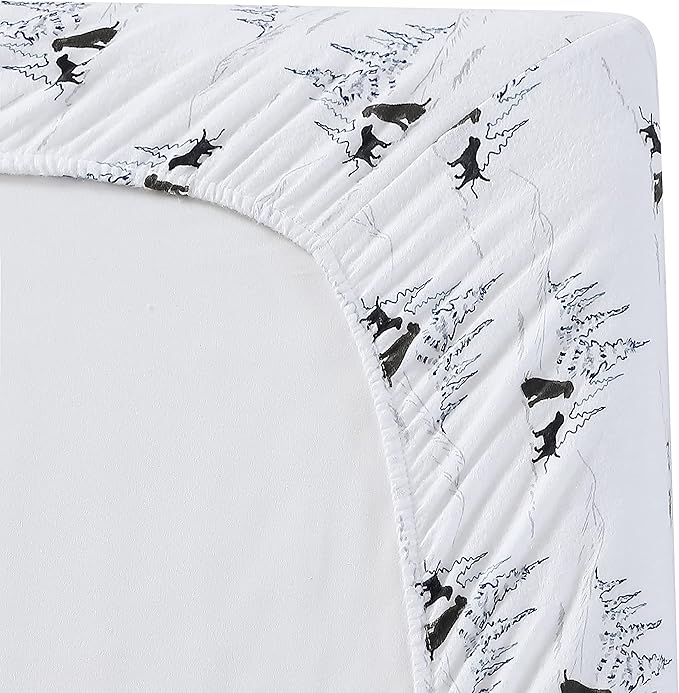 Eddie Bauer - King Sheets, Cotton Flannel Bedding Set, Brushed For Extra Softness, Cozy Home Decor (Dog Friends White, King)