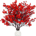 Uieke 15 Pcs Babys Breath Artificial Flowers Bulk Silk Red Faux Flowers Real Touch Gypsophila Bouquet for Christmas Halloween Home Wedding Decoration