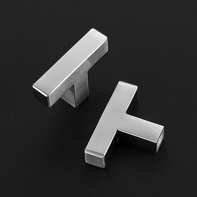 15 Pack Brushed Nickel Cabinet Knobs - Kitchen Cabinet Knobs Silver Cabinet Pulls for Kitchen Cabinet Drawer Stainless Steel Dresser Knobs for Cabinet Hardware 2in Length Single Hole Square