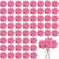 100PCS Artificial Hydrangea Flowers, Fake Flowers Silk Hydrangea Full Flowers Heads with Stems for Wedding Home Party Shop Baby Shower Decor (Bubble Pink)