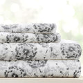 Linen Market Double-Brushed Patterned Microfiber Queen Sheet Set 4 Piece – Oeko-TEX Certified Ultra Soft & Wrinkle-Free - 16" Deep Pocket Sheets - Easy Care Queen Size - Make a Wish Light Gray