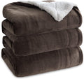 Bedsure GentleSoft Sherpa Fleece Blankets Queen Size for Bed - Thick and Warm Throw for Women and Men, Soft Fuzzy Plush Queen Blanket for Winter, Brown, 90x90 Inches
