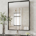 Suidia Bathroom Mirror, 24" x 32" Wall Mirror Metal Framed, Bathroom Vanity Mirror for Living Room Bedroom Bathroom Entryway, Black, Rect Corner Style
