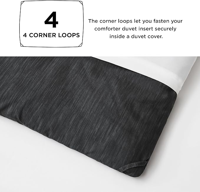 Bedsure Full Comforter Set - Black Soft Bedding for All Seasons, Cationic Dyed Bed Set, 3 Pieces, 1 Full Size Comforter (82"x86") and 2 Pillow Shams (20"x26"+2")