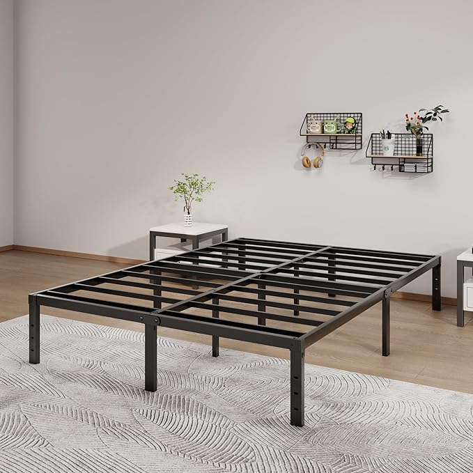 Metal Bed Frame Full Size - 14 Inch Heavy-Duty Full Platform Bed Frame No Box Spring Needed, Easy Assembly, Noise-Free, Sturdy Mattress Foundation, Underbed Storage Space