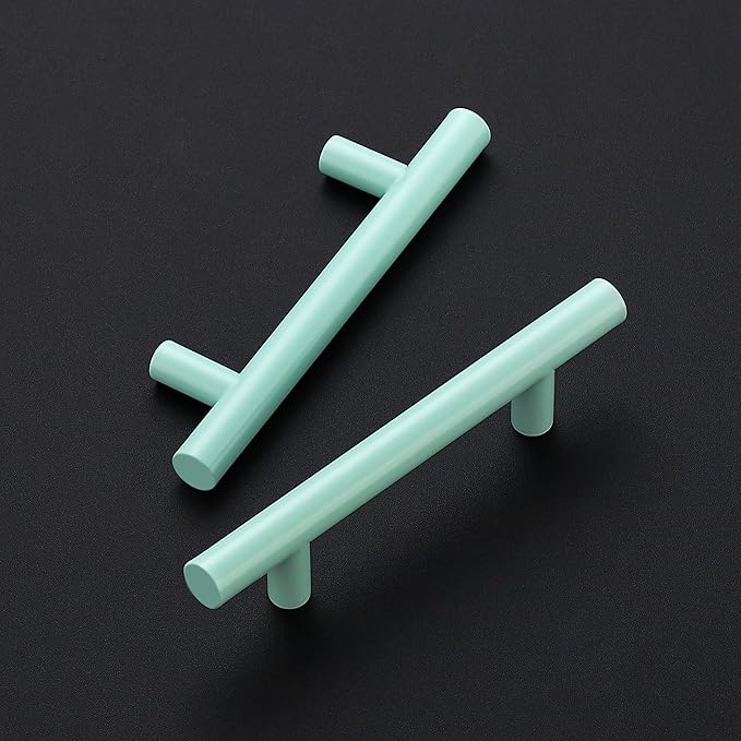 Ravinte 45 Pack | 5 Inch Cabinet Pulls Green Stainless Steel Kitchen Drawer Pulls Cabinet Handles 5 InchLength, 3 Inch Hole Center