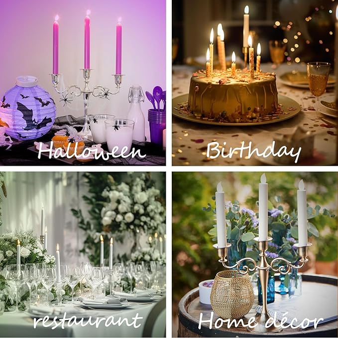 Brass Candle Holder，5 Wicks Metal Candle Holders for Taper Candles（10.6 inch Tall Candelabra, for 1/2-1 inch Pillar Candles Diameter Each）,Centerpiece Elegant Decoration Piece for Table