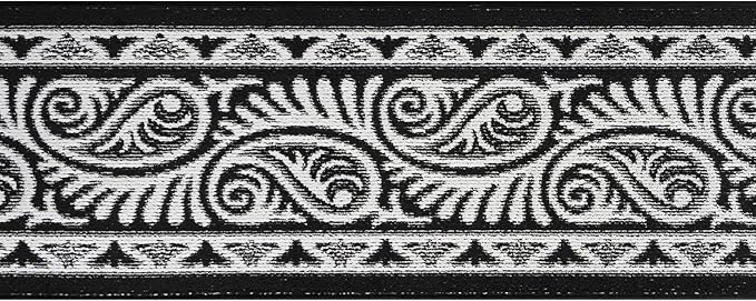 Custom Length Cut to Size Tribal Ethnic Southwestern Inspired Hallway Runner Rug, Non Slip Rubber Backed, 31 inch Wide X Customized Length, Mayan Black, 31 inch X 20 feet