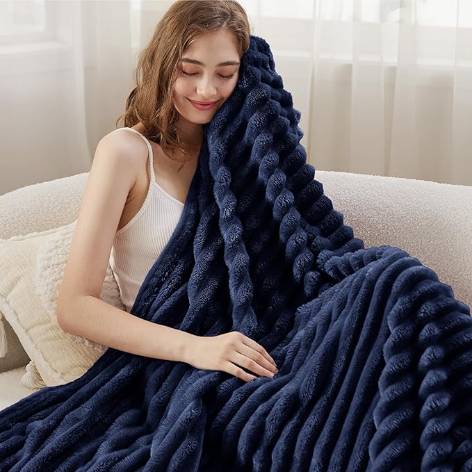 Bedsure GentleSoft Blue Twin Blanket for Bed - Cozy Soft Blankets for Women, Cute Large Throws for Girls, 66x90 Inches