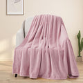 BEAUTEX Fleece Blanket Queen Size Super Soft Flannel Throw Blanket Lightweight Fuzzy Plush Blanket for Couch Sofa or Bed All Seasons (Dusty Pink, 90" x 90")
