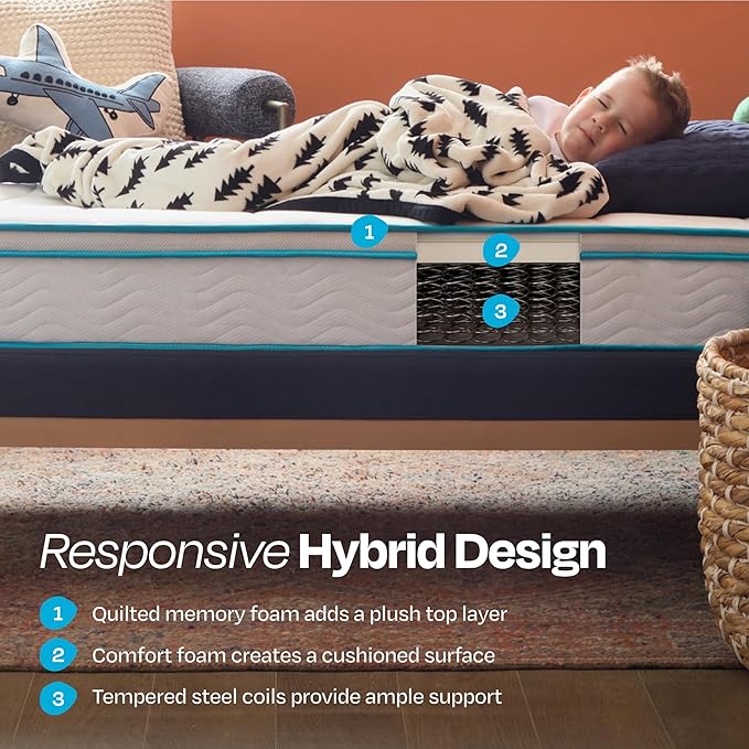 Linenspa 8 Inch Memory Foam and Spring Hybrid Mattress - Medium Firm Feel - Bed in a Box - Quality Comfort and Adaptive Support - Breathable - Cooling - Guest and Kids Bedroom - Twin XL Size