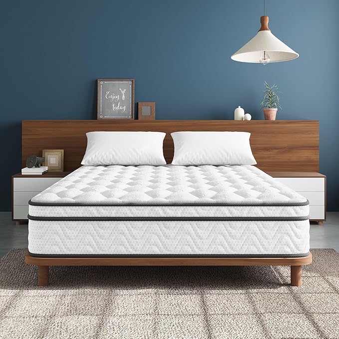 Vesgantti Twin Size Mattress 12 Inch, Fiberglass-Free | Cool Sleep Hybrid Single Mattress in a Box - Memory Foam & Pocket Springs, Ergonomic Design, Pressure Relief, Medium Firm Feel, 39"*75"*12"