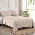 King Size Sheets - Breathable Luxury Bed Sheets with Full Elastic & Secure Corner Straps Built In - 1800 Supreme Collection Extra Soft Deep Pocket Bedding Set, Sheet Set, King, Beige