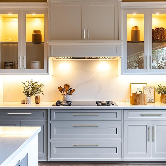 JOY DECOR 60 Pack Cabinet Handles, Brushed Nickel Cabinet Pulls, 2-1/2 in Hole Center Kitchen Cabinet Handles, Stainless Steel T Bar Handles for Dresser Drawers