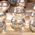 LAMORGIFT Silver Votive Candle Holders Set of 12 - Mercury Glass Votives Candle Holder - Christmas Tealight Candle Holder for Home Decor and Weddings/Parties Table Centerpieces