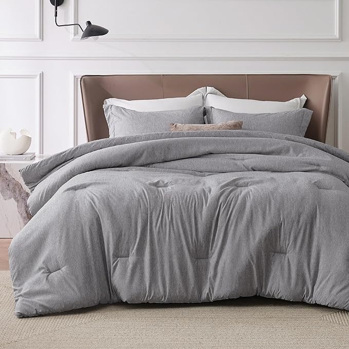 Bedsure Oversized King Comforter Set - Dark Grey Soft Bedding for All Seasons, Cationic Dyed Bed Set, 3 Pieces, 1 Oversized King Size Comforter (120"x98") and 2 Pillow Shams (20"x36"+2")