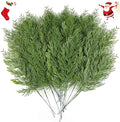 Hananona 120 Pcs Artificial Faux Greenery Sprigs and Twigs - Pine and Cedar Stems for Christmas Holiday DIY, 120 Pieces, Green