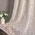 MYSKY HOME Pom Pom Beige Sheer Curtains for Bedroom Girls Room Curtains 84 Inches Long for Nursery Kids Light Filtering Boho Window Drapes, Rod Pocket, 38" Wide, 2 Panels