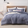 Bedsure King Size Comforter Set - Denim Grey King Comforter Set, Soft Bedding for All Seasons, Cationic Dyed Bedding Set, 3 Pieces, 1 Comforter (104"x90") and 2 Pillow Shams (20"x36"+2")