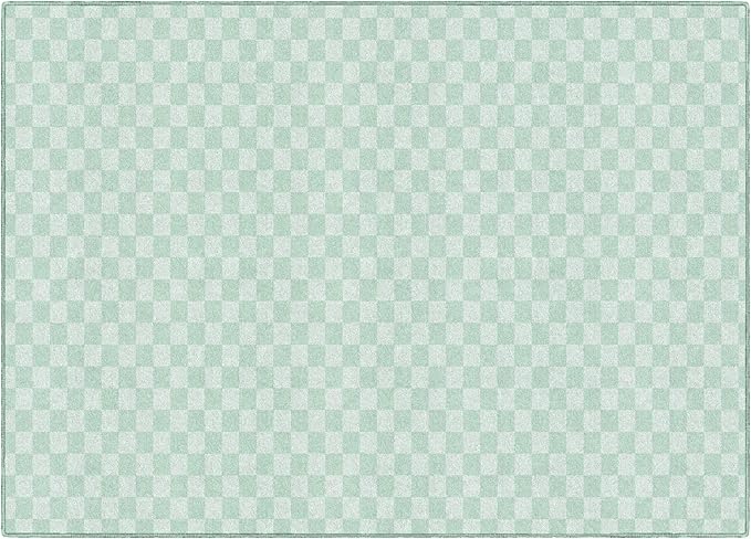 Flagship Carpets Schoolgirl Style Mint Checkerboard Educational Area Rug for Kids Room Seating Décor, Children's Classroom, Play Carpet for Teaching and Playroom, 5' x 7'6", Green