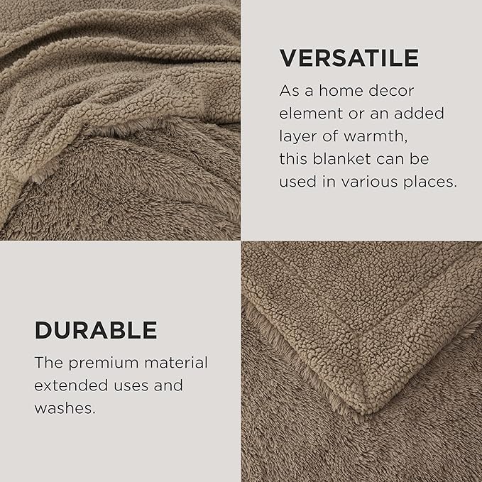 Bedsure GentleSoft Fluffy Brown King Size Blanket for Bed, Thick Soft Sherpa Fleece Faux Fur Bedding Fuzzy Plush Winter Warm Large King Blanket, Cozy Brown Gifts for Men Women, 108x90