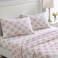 Laura Ashley - Flannel Sheets Queen Size, Anti-Pilling & Wrinkle Resistant Cotton, Touchably Soft for All-Season Comfort - Bed Sheets with Matching Pillowcases & Fitted Sheet (Lisalee Pink)