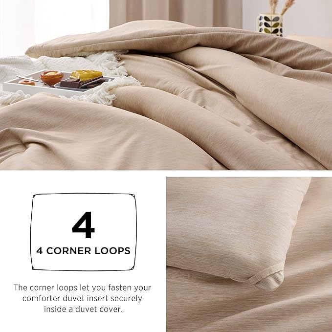 Bedsure King Size Comforter Set - Warm Sand King Comforter Set, Soft Bedding for All Seasons, Cationic Dyed Bedding Set, 3 Pieces, 1 Comforter (104"x90") and 2 Pillow Shams (20"x36"+2")