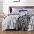 Bedsure California King Comforter Set - Grey Soft Bedding for All Seasons, Cationic Dyed Bed Set, 3 Pieces, 1 California King Size Comforter (104"x96") and 2 Pillow Shams (20"x36"+2")