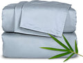 Queen Sheets by Pure Bamboo, Genuine 100% Organic Viscose Derived from Bamboo Bed Sheet Set, Luxuriously Soft & Cooling, Double Stitching, Lifetime Quality Promise (Queen, Sterling Blue)