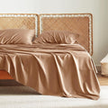 Bedsure King Size Sheets Set, Cooling Sheets for Hot Sleepers, Rayon Derived from Bamboo, Breathable & Soft, Deep Pocket Up to 16 Inches, Hotel Luxury Silky Bedding, Khaki