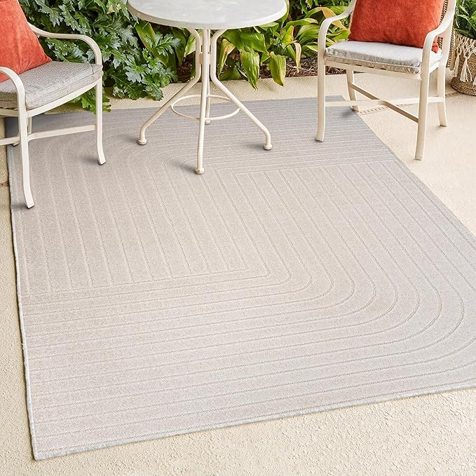 Eyely NCS101A-13 Scandinavian Odense Minimalist Angle Geometric Indoor Rug, Pet Friendly, Non-Shedding, Stain Resistant, Easy-Cleaning, Ivory/Cream, 10 ft. x 13 ft., Indoor/Outdoor, Area Rug