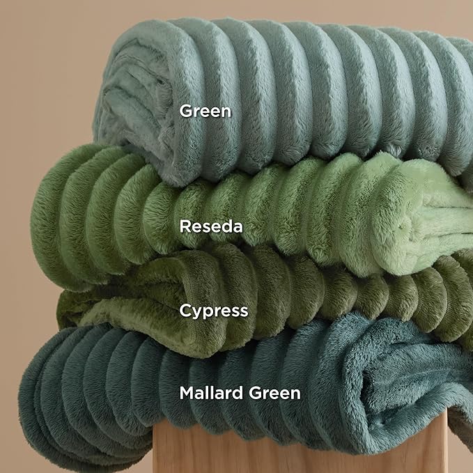 Bedsure GentleSoft Reseda Fleece Throw Blanket for Couch - Cozy Soft Blankets for Women, Cute Small Throws for Girls, 50x60 Inches